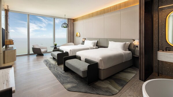 Roupas de cama premium, edredons de pluma, camas com colchões pillow-top