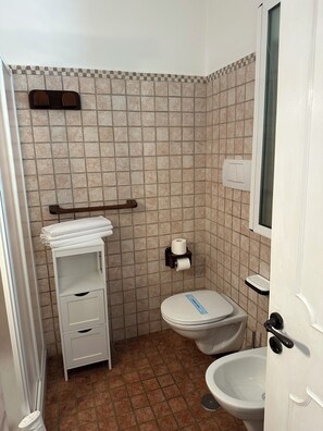 Shower, hair dryer, bidet, towels - Salinola farmhouse with swimming pool in the Heart of the Puglia region (Puglia)