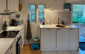 Kühlschrank, Mikrowelle, Herdplatte, Geschirrspüler