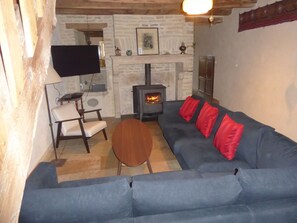 TV, fireplace, DVD player, ping pong