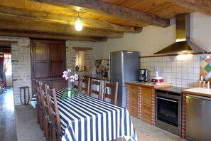 Microwave, oven, dishwasher, high chair