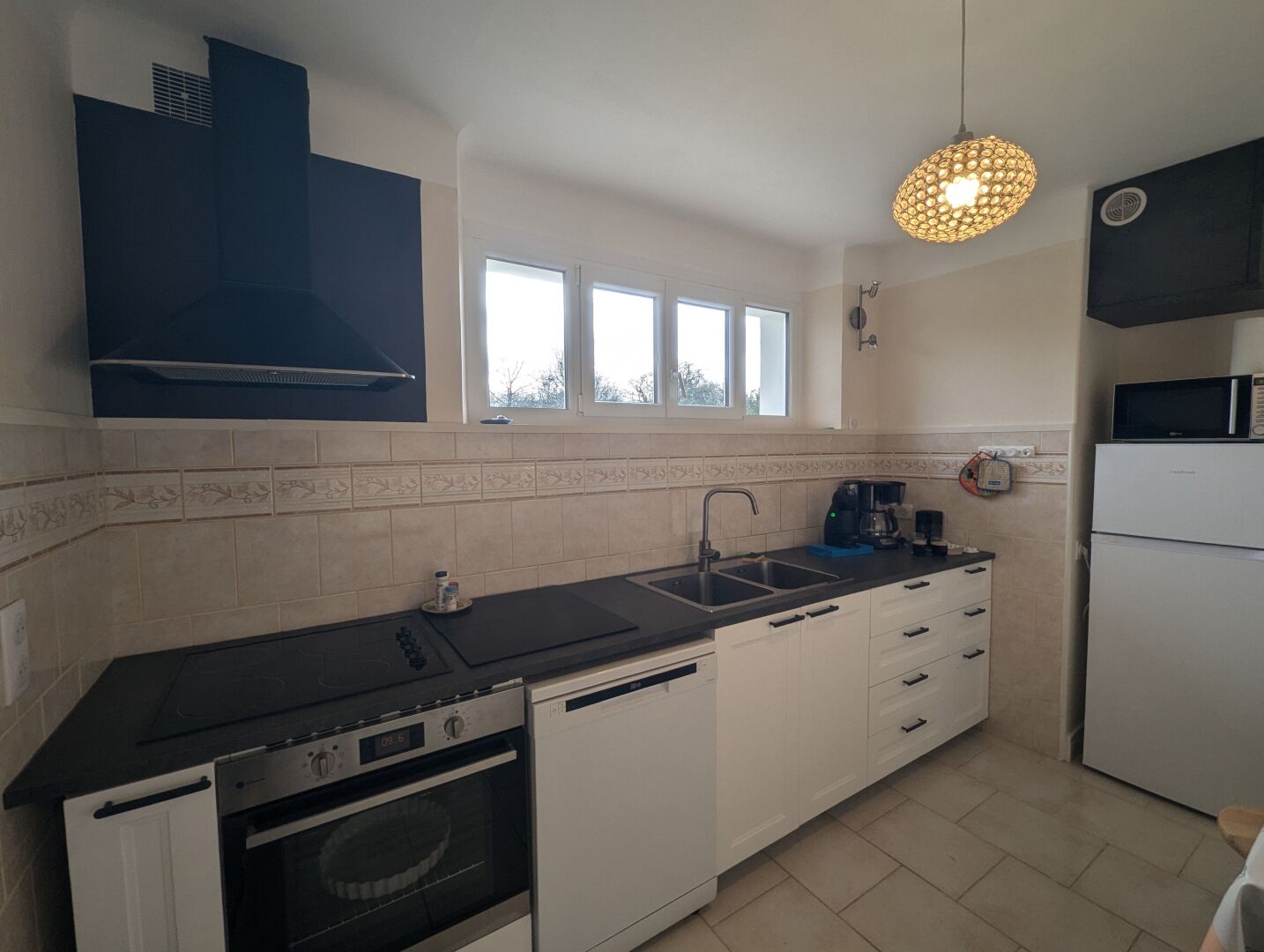 Microwave, oven, dishwasher, high chair