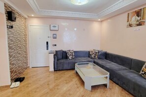 Living area - 7 min to beach luxury apartment Dar Bouazza (Tamaris)