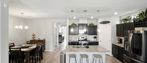 Microwave, oven, stovetop, dishwasher