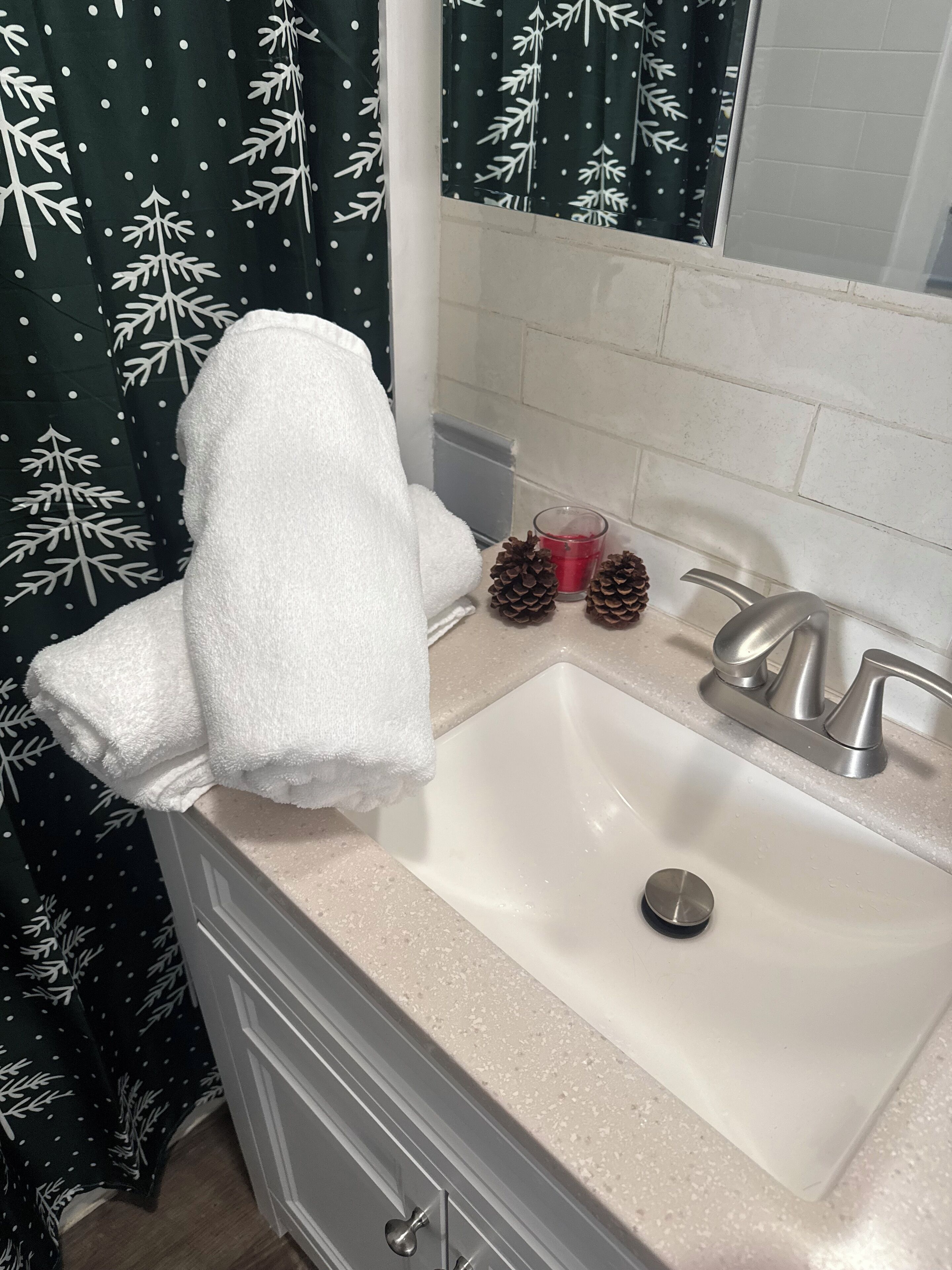 Haartrockner, Handtücher, Seife, Toilettenpapier