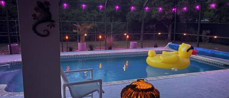 Piscine extérieure, piscine chauffée