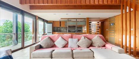 TV, table football, stereo