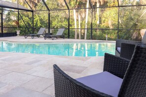 Outdoor pool, a heated pool - Heated Pool w/ BBQ Patio & Game Room (Palm Coast)