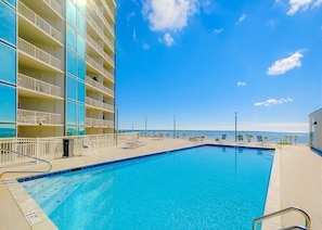 Outdoor pool - Panoramic Gulf Views- Two bedroom condo-On the Beach with Balcony! (Biloxi)