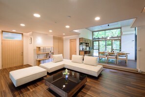 Comfort Villa, Balcony, Garden View | Living area | 75-inch Smart TV with digital channels - Serenity Springs Villa Morita (Hakone)