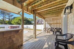 Terrace/patio - Tides Rollin' In | 2,275 ft to the beach | Private Pool and Hot Tub (Nags Head)