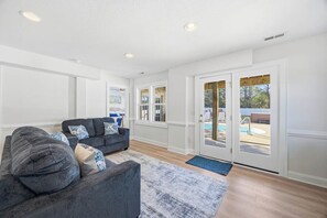 TV, fireplace - Tides Rollin' In | 2,275 ft to the beach | Private Pool and Hot Tub (Nags Head)