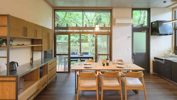 Basic House, Balcony, Mountain View | Private kitchen | Full-sized fridge, microwave, stovetop, toaster