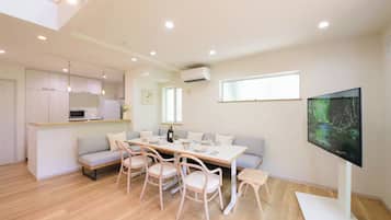 Basic House, Balcony, Mountain View | Living area | 55-inch Smart TV with digital channels, offices, computer monitors