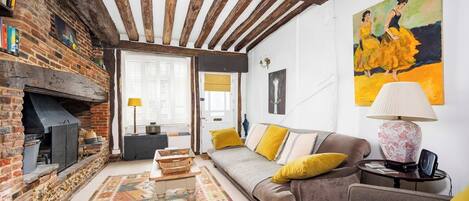 Televisor, llar de foc i llibres