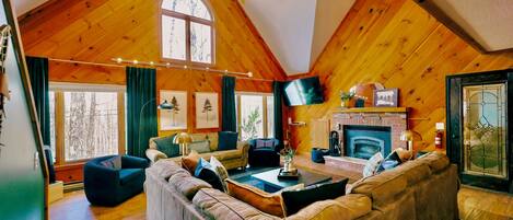 Télévision, cheminée