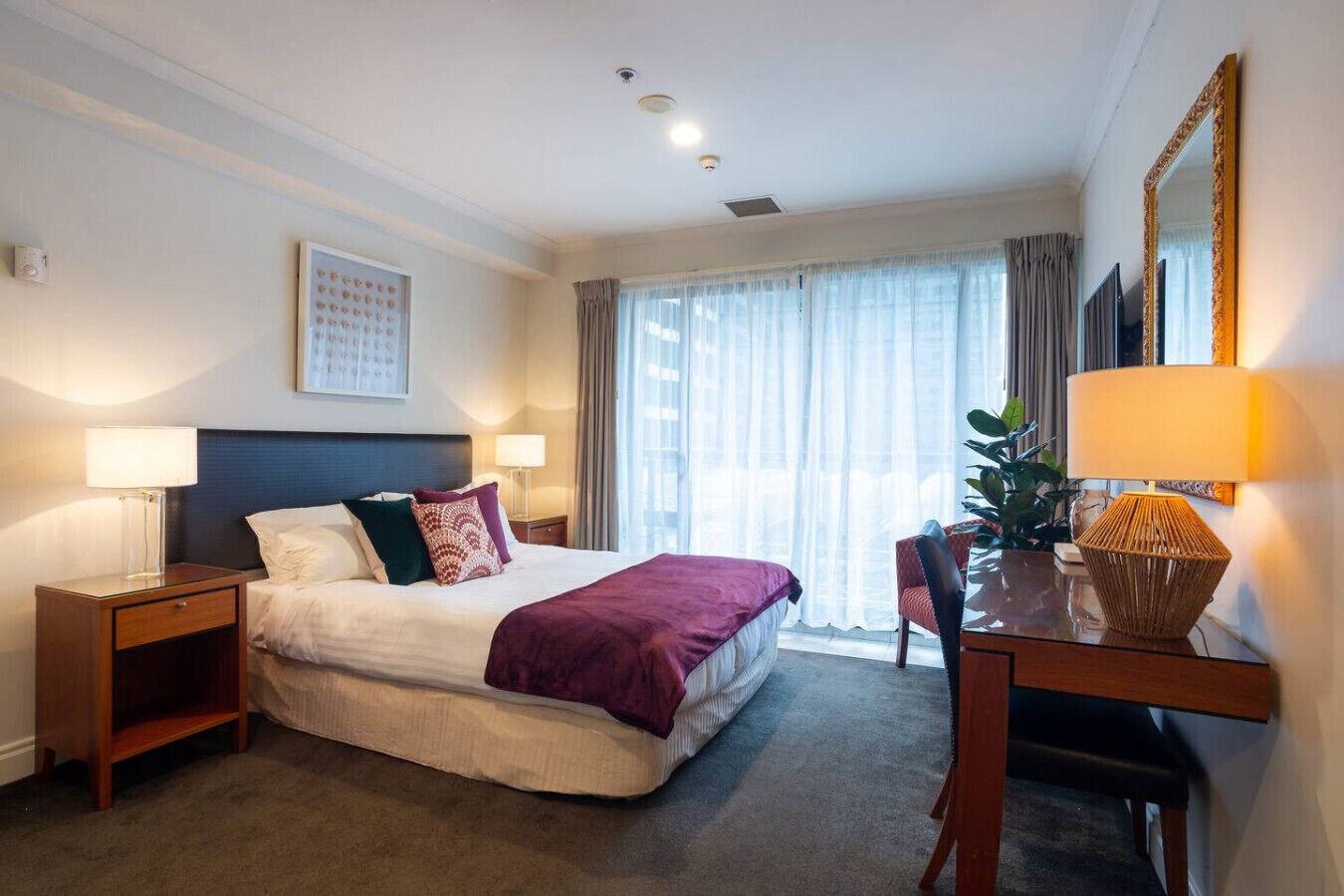 Desk, iron/ironing board, WiFi, bed sheets