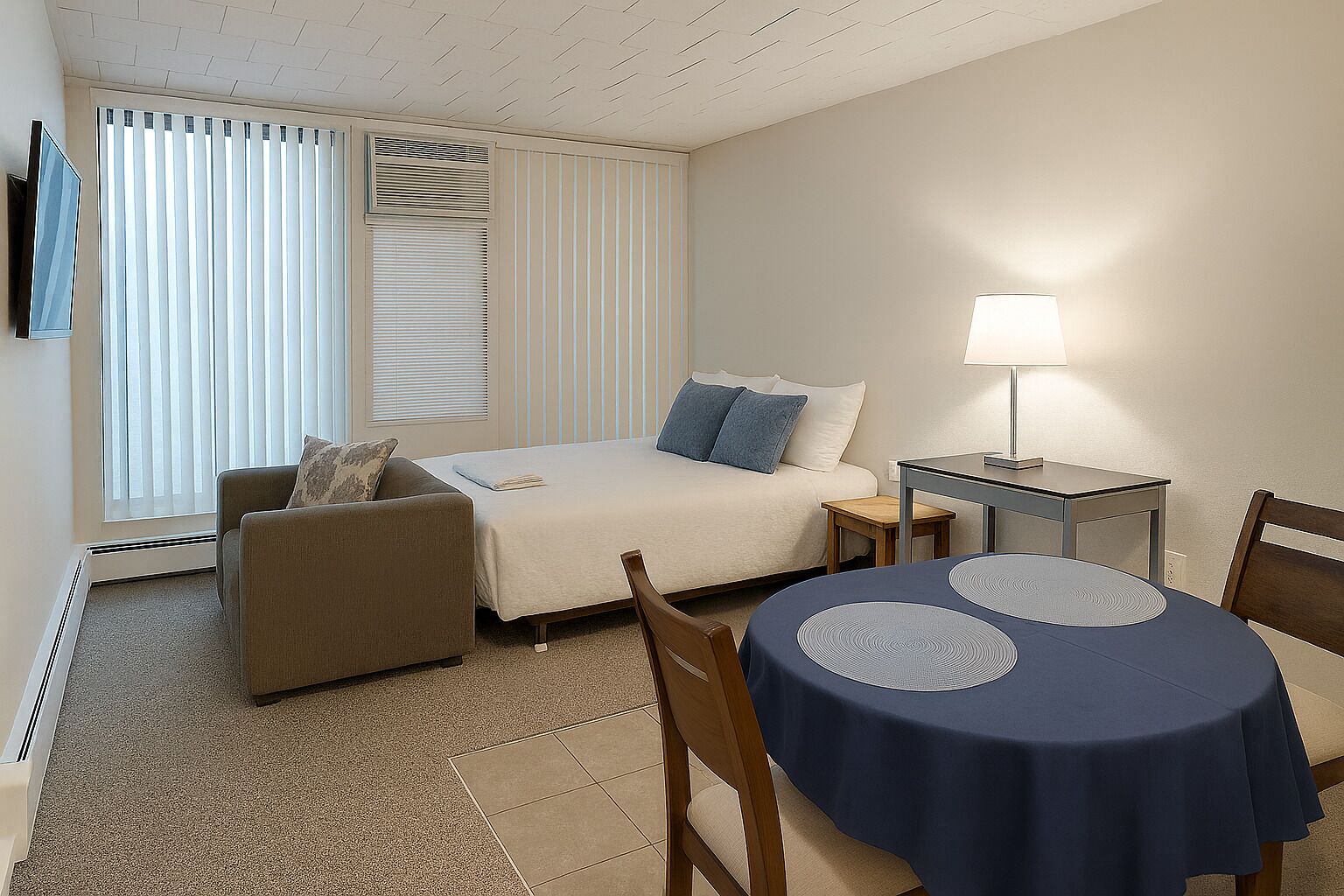 1 slaapkamer, een strijkplank/strijkijzer, gratis wifi, beddengoed