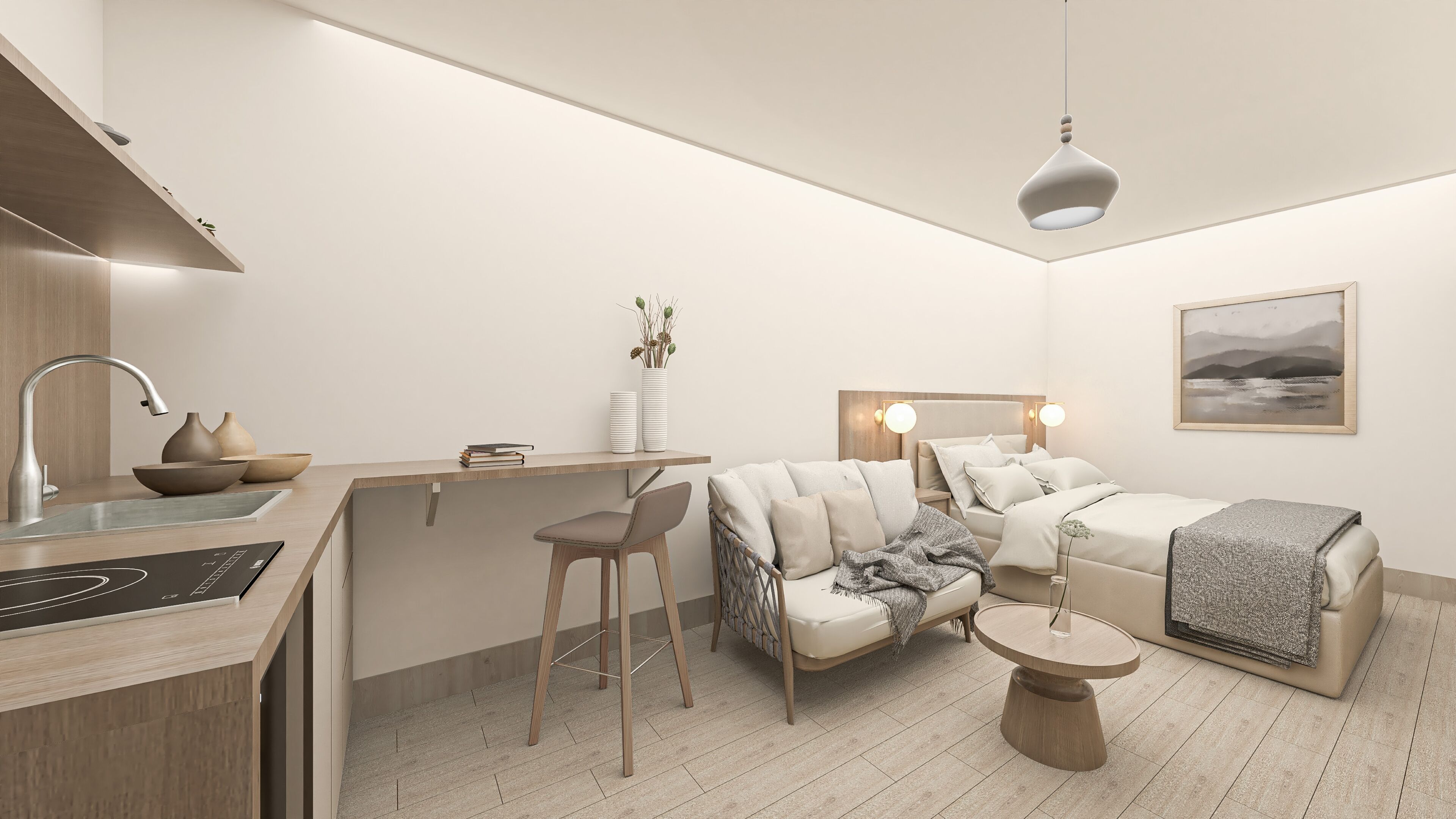 Premium bedding, down duvets, Select Comfort beds, minibar