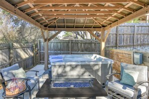 Outdoor spa tub - Incredible Ocean Views, Steps to Beach, Two Balconies, Private Yard, Hot Tub, $300 in Free Tickets! (St. Augustine)
