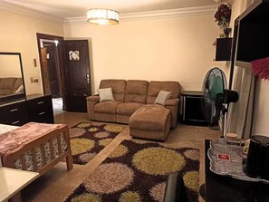 Living area - Welcoming 3-bedroom apartment with AC in vibrant Cairo Governorate (Cairo Governorate)