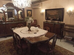 Dining - Welcoming 3-bedroom apartment with AC in vibrant Cairo Governorate (Cairo Governorate)