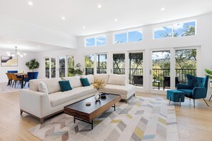 Smart TV, fireplace, table football - LA Hillside Home with Canyon Views, Deck, BBQ & Game Room Fun | Marmol Vista (Los Angeles)