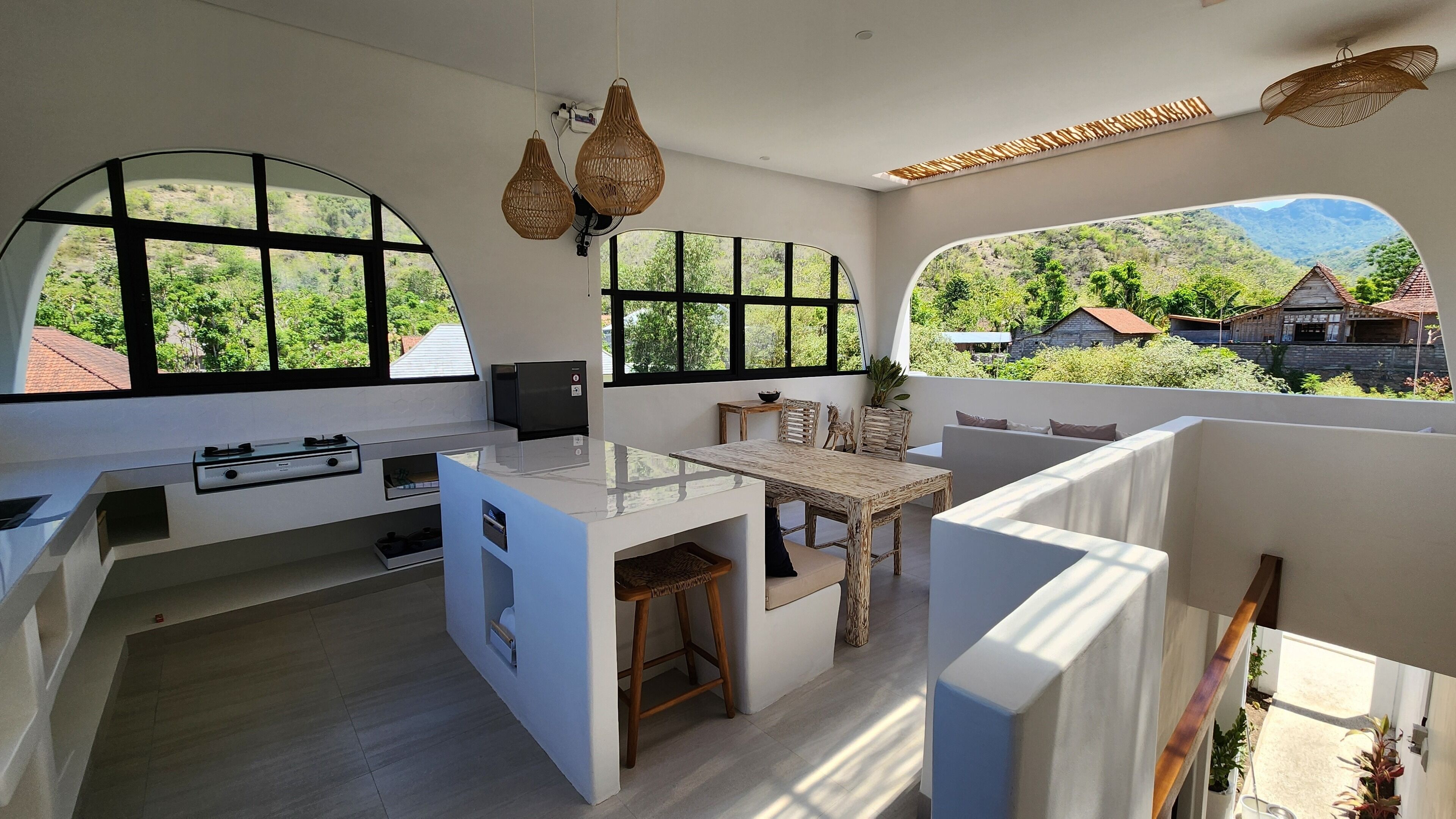 Panoramic Villa, 1 Bedroom, Kitchen, Mountain View | Private kitchen | Full-size fridge, stovetop, cookware/dishes/utensils