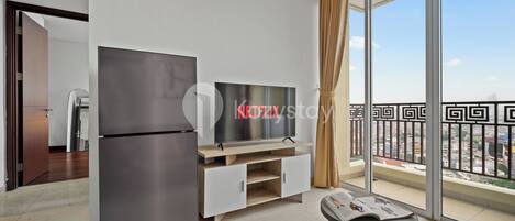 Lägenhet - 2 sovrum - utsikt mot staden | Vardagsrum | Smart-tv, Netflix och streamingtjänster