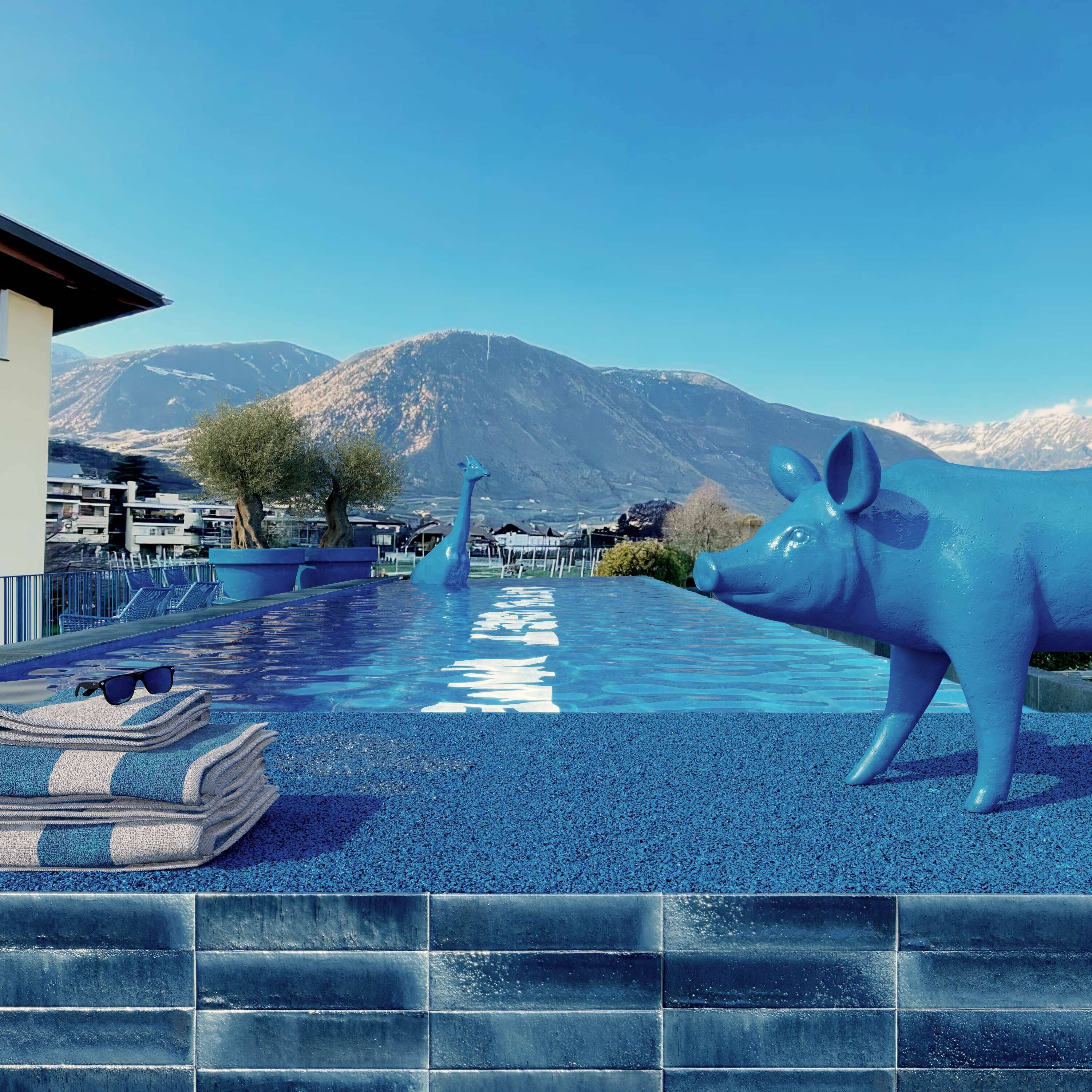 Een binnenzwembad, een seizoensgebonden buitenzwembad