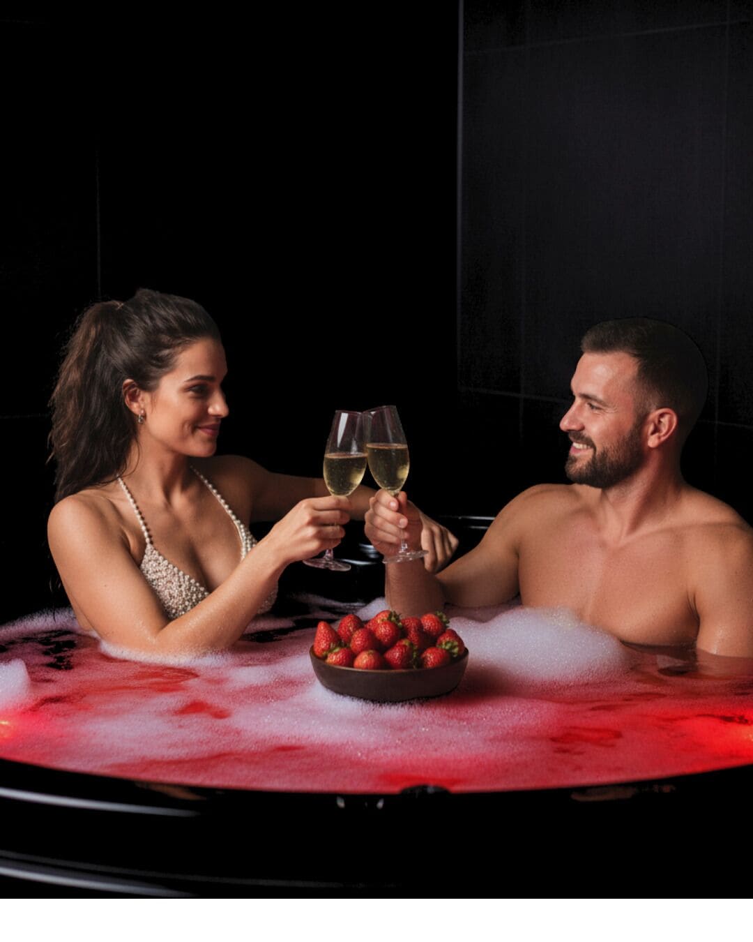 Bañera de hidromasaje cubierta