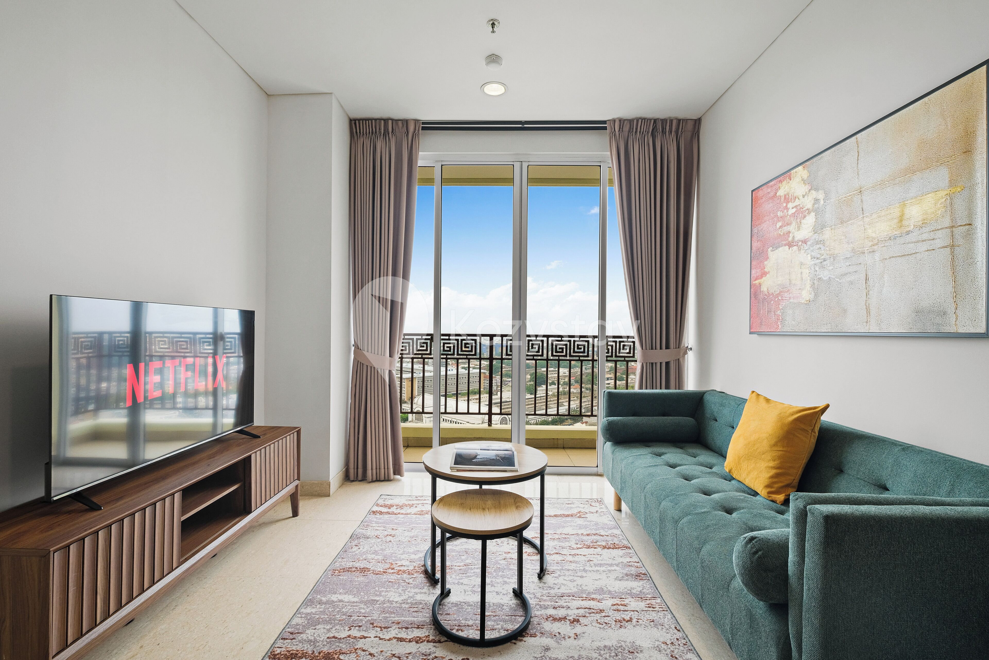 อพาร์ทเมนท์, 3 ห้องนอน, วิวเมือง | บริเวณนั่งเล่น