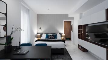 Studio, 1 Queen-Bett | Zimmersafe, schallisolierte Zimmer, Bügeleisen/Bügelbrett