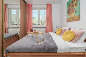 3 bedrooms, iron/ironing board, travel cot, WiFi