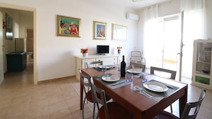 House, 2 Bedrooms, Smoking, Balcony | Dining room - Casa Rossella Spacious Apartment With Terrace, Near the sea (Otranto)