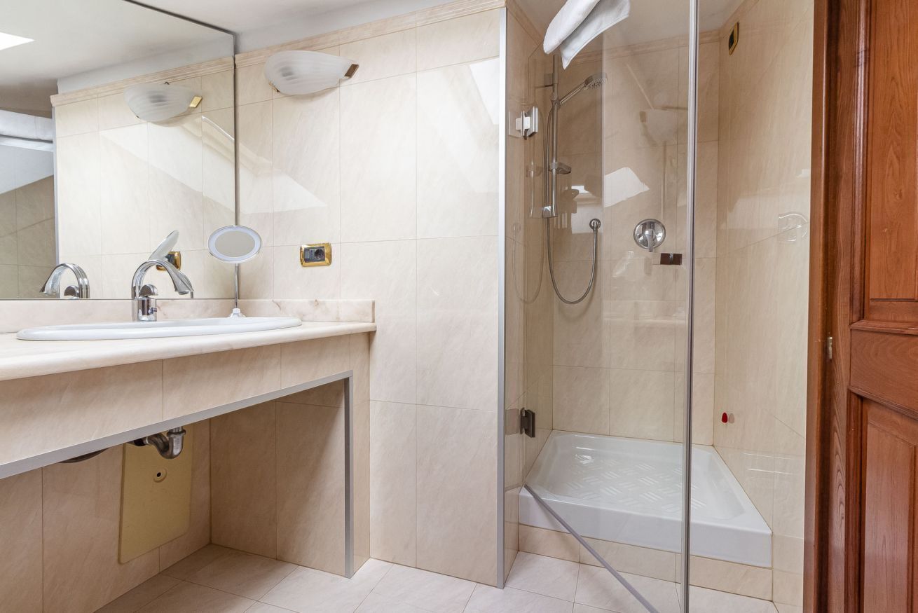 Shower, free toiletries, hair dryer, bidet