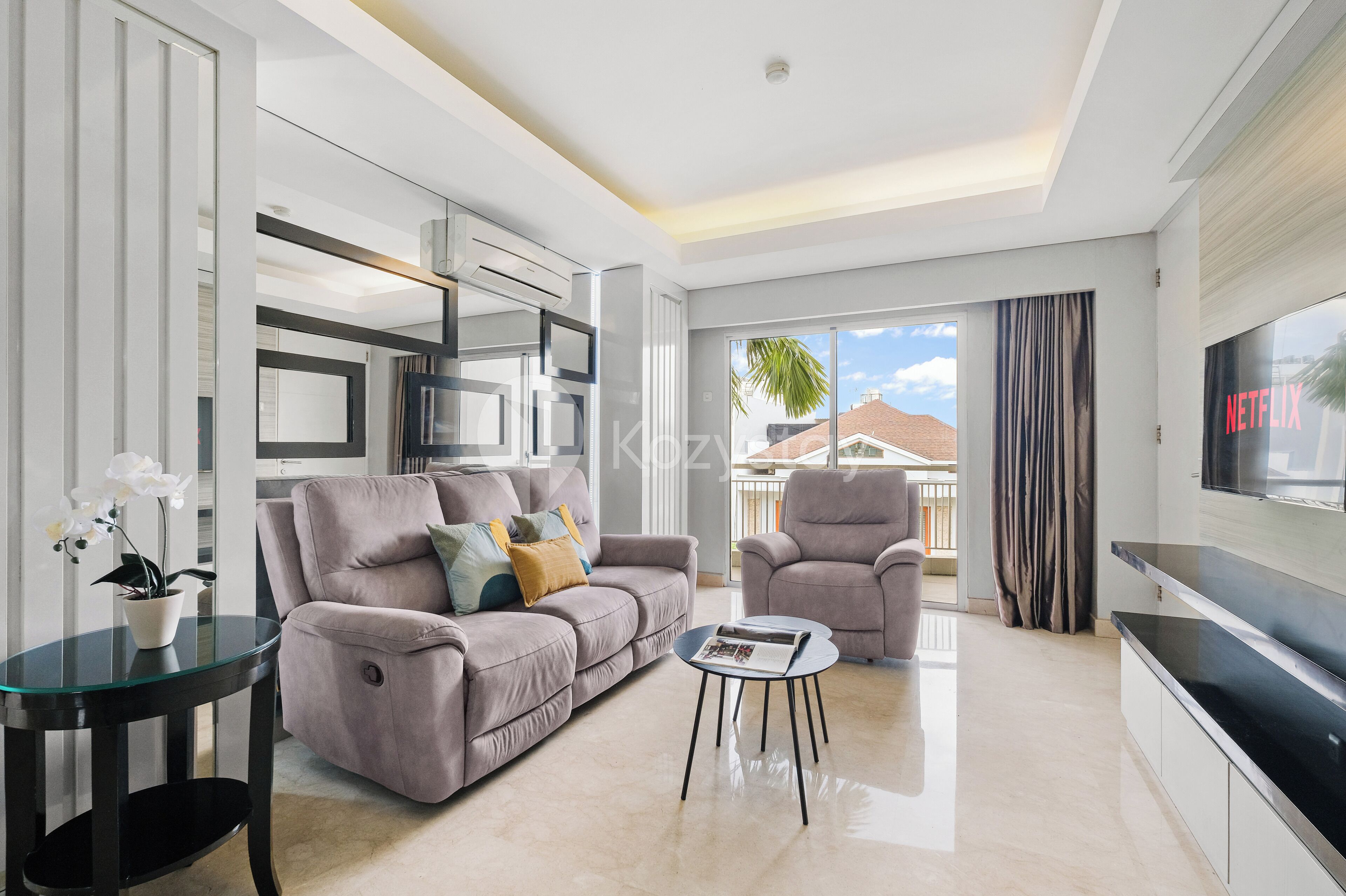 Appartement, 2 chambres, vue ville | Coin séjour | TV connectée, Netflix, services de streaming