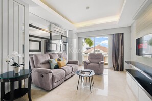 Appartement, 2 chambres, vue ville | Coin séjour | TV connectée, Netflix, services de streaming