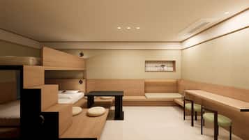 Laptop workspace, blackout drapes, soundproofing, free WiFi