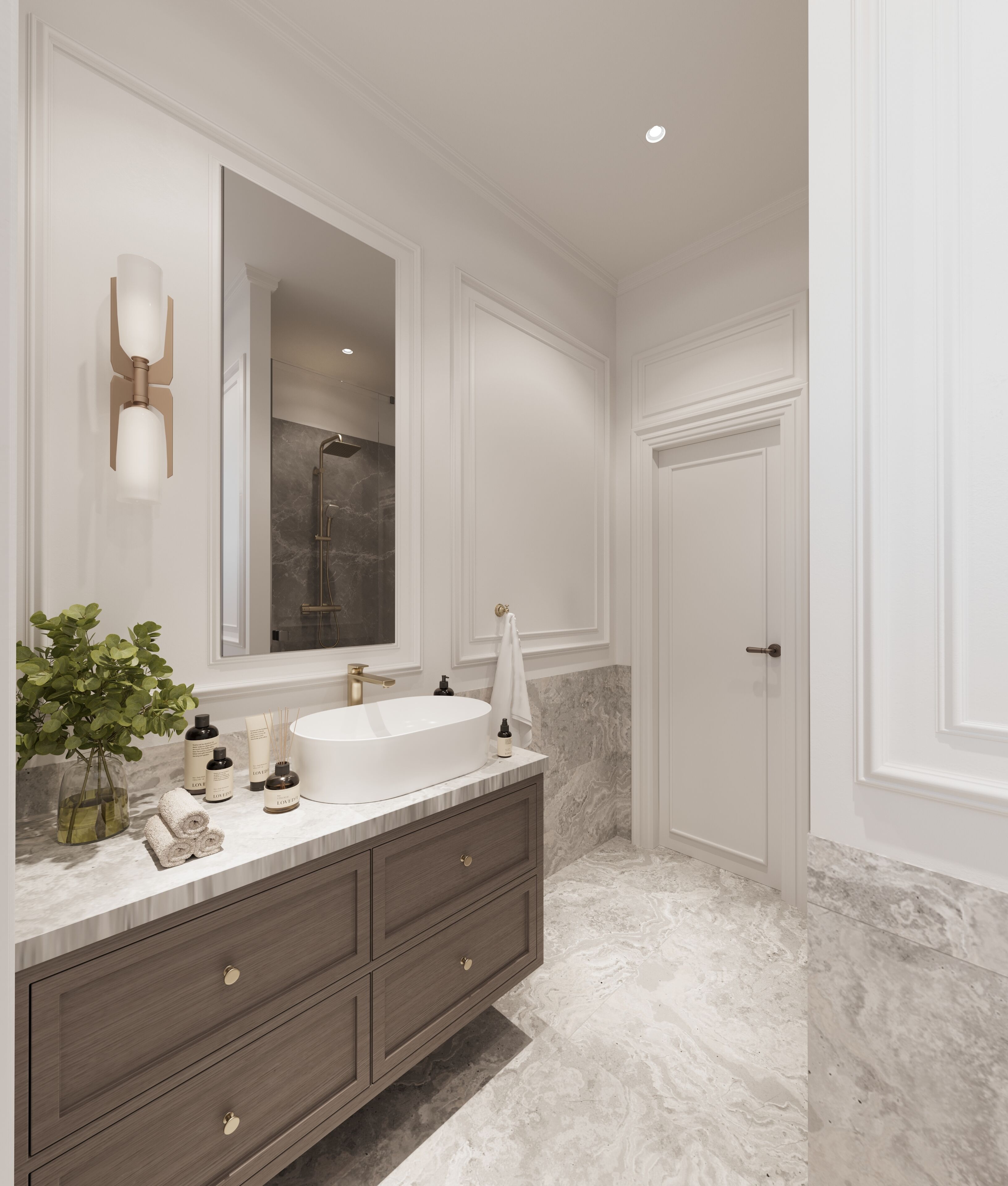 Apartamento | Baño | Ducha, secador de pelo, albornoces y zapatillas