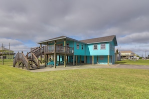House (2 Bedrooms) | Front of property - Steps to Sea! Crystal Beach Home w/ Furnished Deck (Port Bolivar)