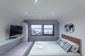 Estúdio, vista para a montanha | Roupas de cama premium, edredons de pluma, camas com colchões pillow-top