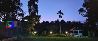 A river frontage swimming pool  villa with 2 ac bedrooms one non ac hut