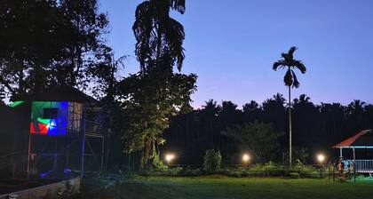 A river frontage swimming pool villa with 2 ac bedrooms one non ac hut