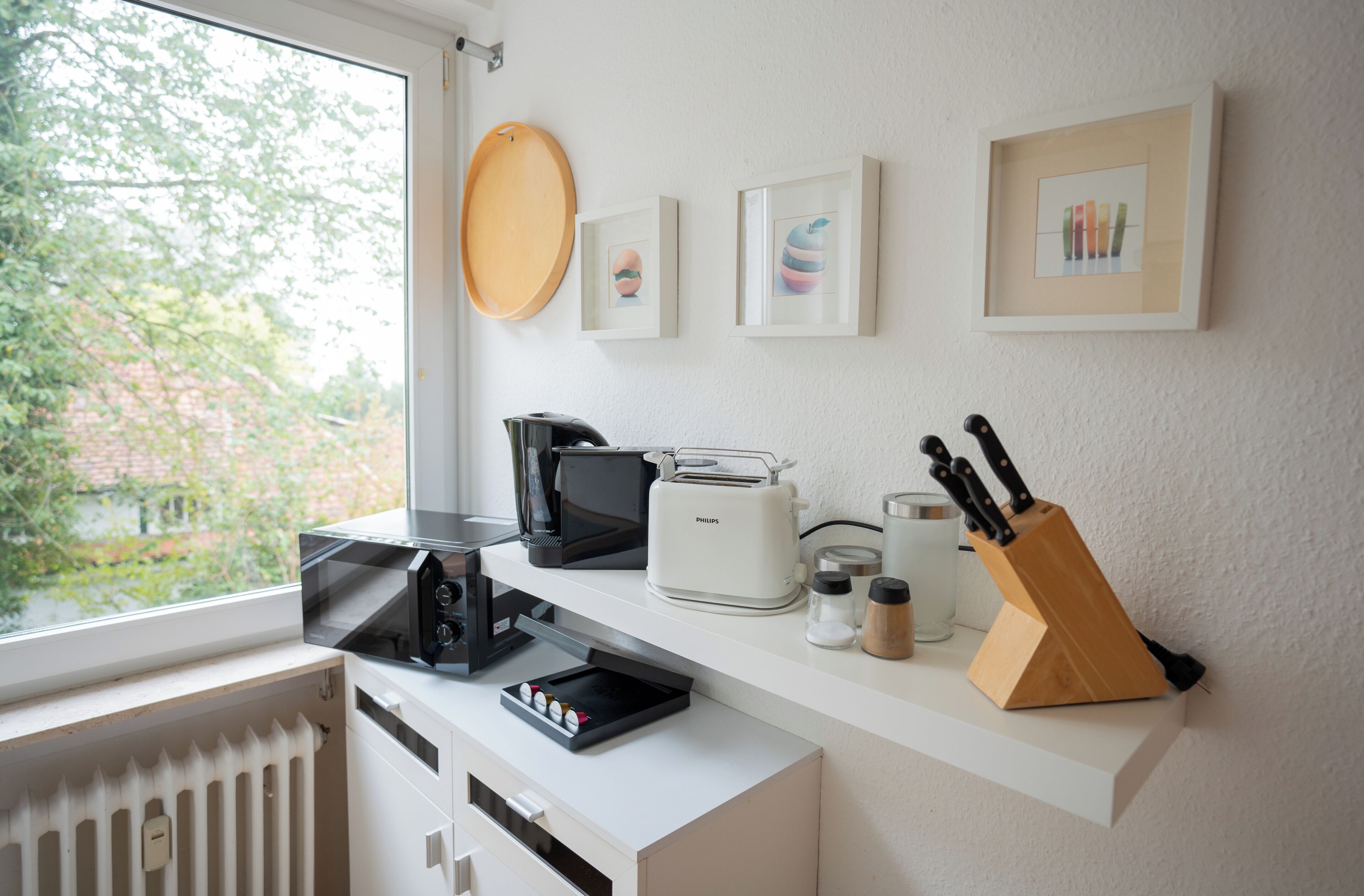 Comfort-Apartment, Küche, Stadtblick | Eigene Küche | Espressomaschine, Wasserkocher mit Kaffee-/Teezubehör, Wasserkocher