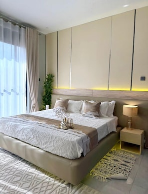 Apartemen Deluks, balkon, pemandangan kota | Wi-Fi gratis