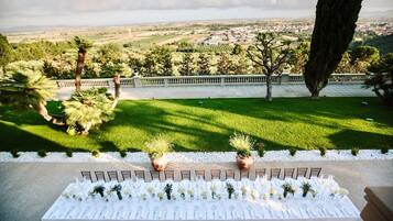 Outdoor banquet area