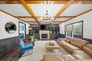 TV, fireplace, ping pong - Big Pool, Hot Tub & Gym at Spacious 5 Bedroom Home (Overland Park)
