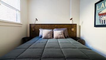 1 bedroom, desk, iron/ironing board, travel cot