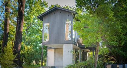 A designer villa "floating" in the woods of Izu Kogen, designed by an architect to engage all five senses (accommodates up to 5 guests)